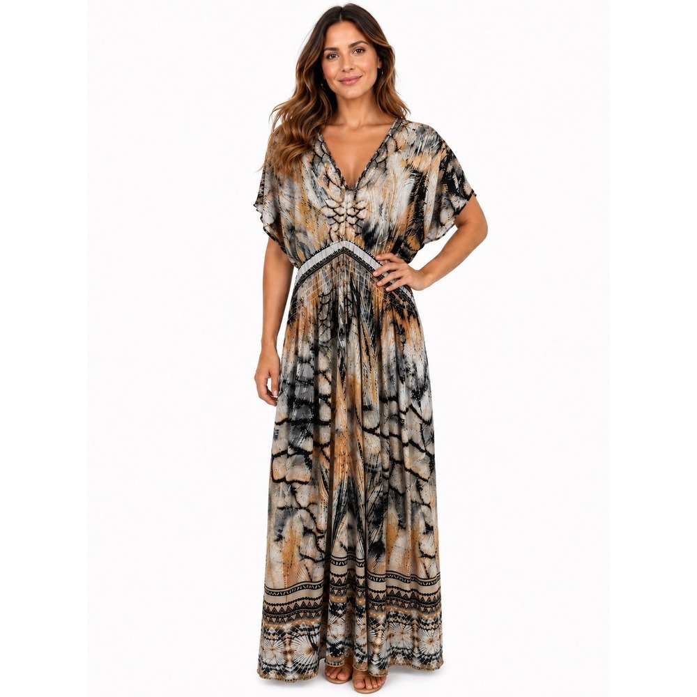 One World Live & Let Live NWT Sz 1X Blue Paisley Sleeveless Maxi Dress Stretchy